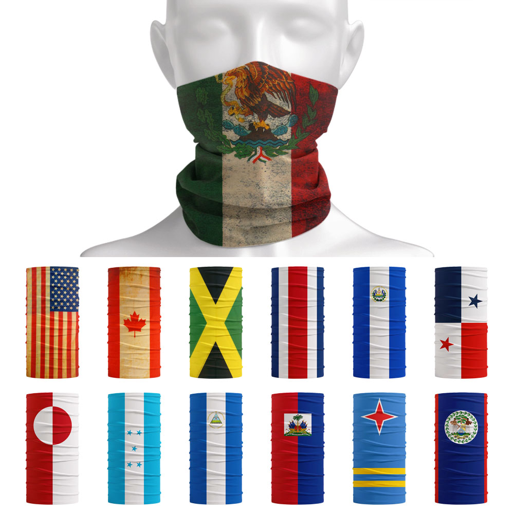 Neck Gaiter Face Cover - North America National Flags Bandana Women