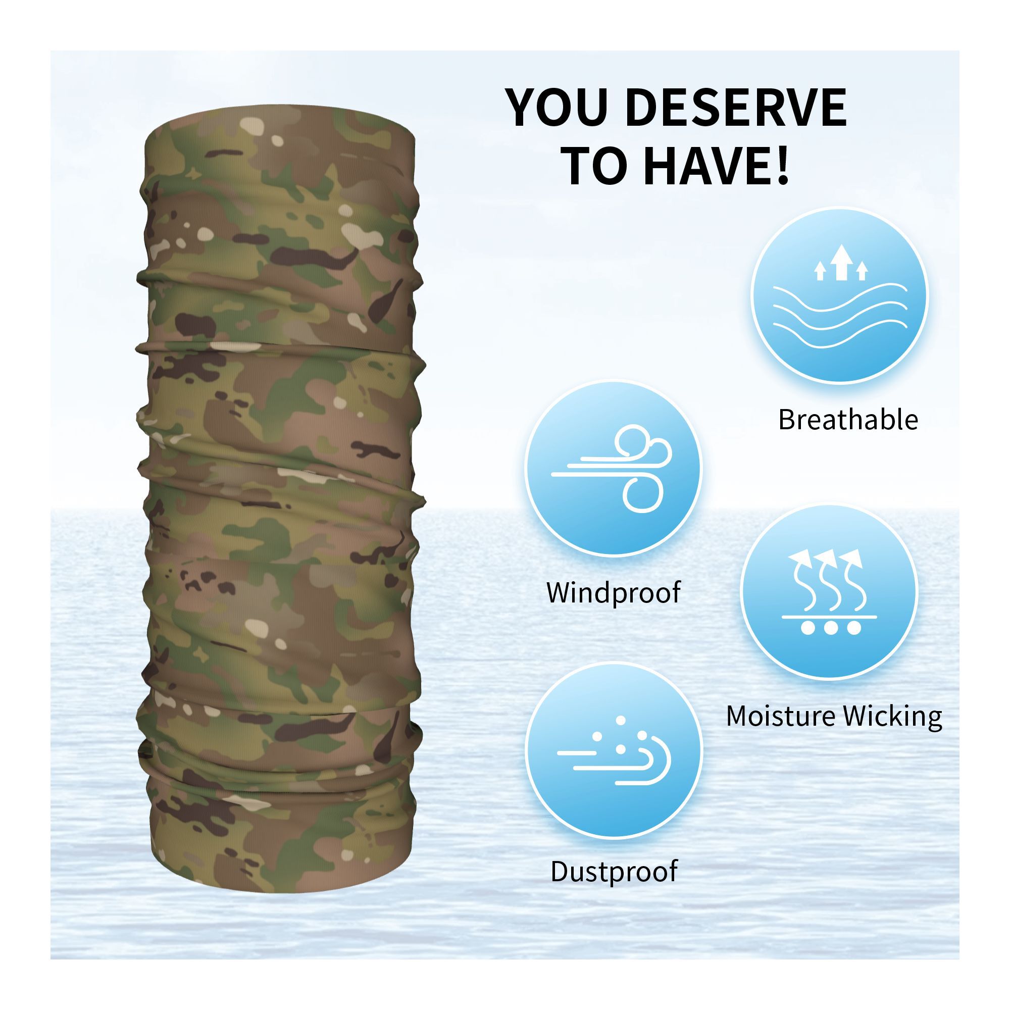Custom Military Camouflage Pat - Neck Gaiter Face Cover ulasan dan harga
